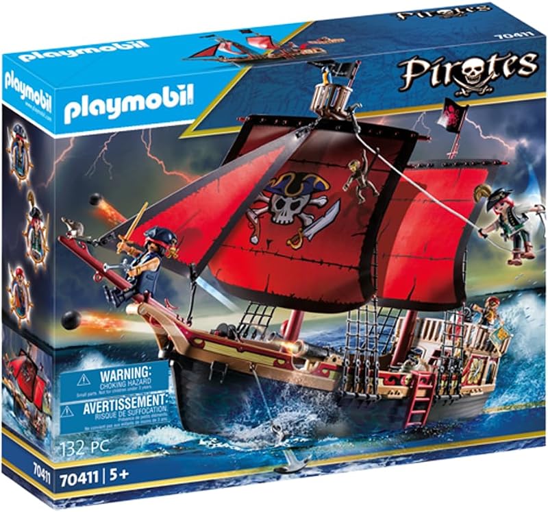 Playmobil 70411 Pirates Large Floating Pirate Ship Toy Ages 4+