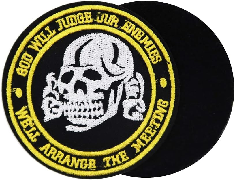 Mixed Media - God Will Judge Our Enemies Embroidered Hook and Loop Patch