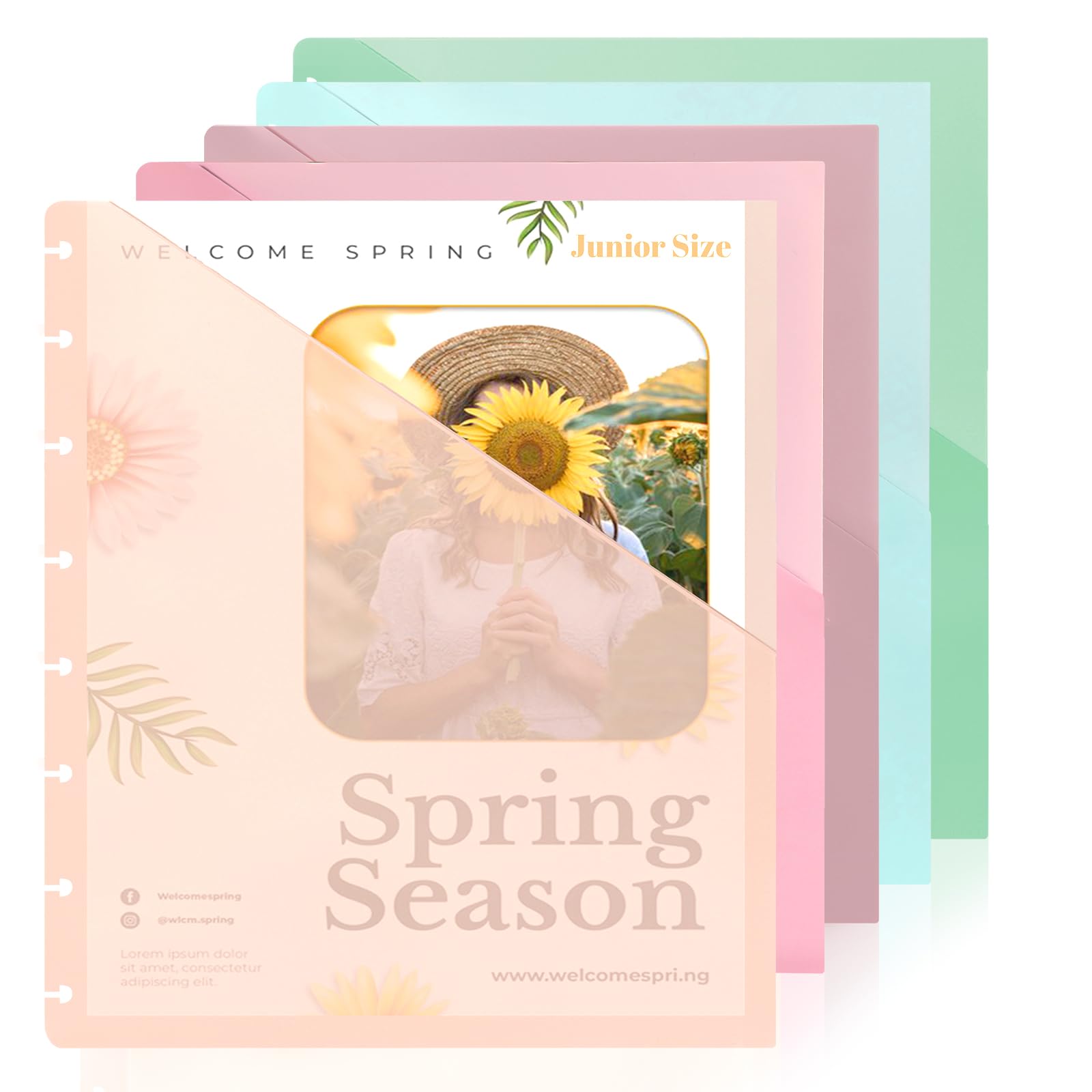 Photo 1 of ?5.5×8.5 inch? 5Pcs Junior Size Discbound Pocket Dividers DiscBound Binder Dividers Disc Bound Planner Supplies DiscBound Pocket Folder Discbound Notebook Accessories 8 Disc Planner Cover for Office