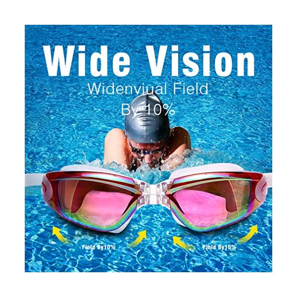 GAOGE-Swim-Goggles-Swimming-Goggles-Swim-Cap-Case-Nose-Clip-Ear-Plugs-Triathlon-Swim-Goggles-Anti-Fog-Shatterproof-UV-Protection-for-Adult-Men-Women-Youth-Kids-Child-Lake-Red