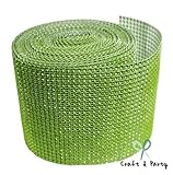 Apple Green Diamond Mesh Wrap Roll Rhinestone Crystal Ribbon 4.5