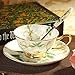 Porcelain Tea Cup and Saucer Set Coffee Cup with Saucer and Spoon 8 oz Set of 4 TC-SCH