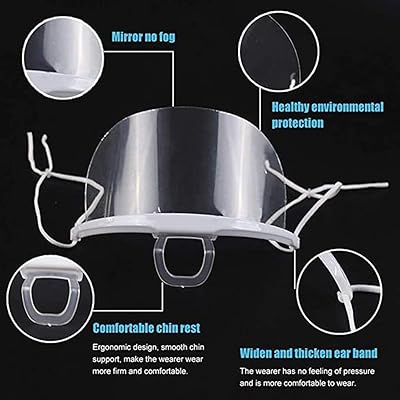 10 Pack Half Face Visor, Clear Plastic Protection Shields
