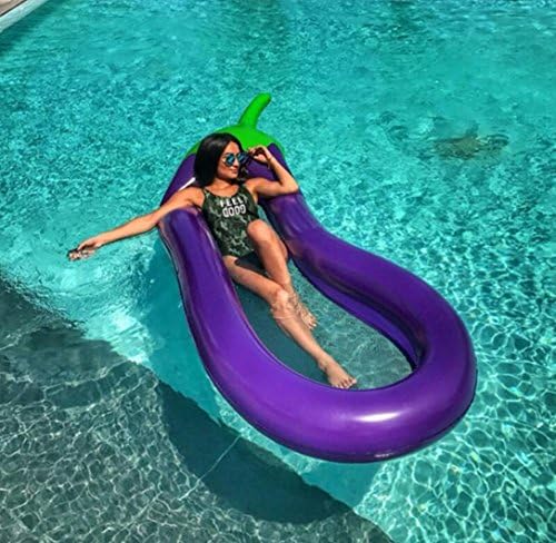 WZG Giant Inflatable Drifting Water Toy Giant Eggplant Bounced Water Games 270X110x170cm