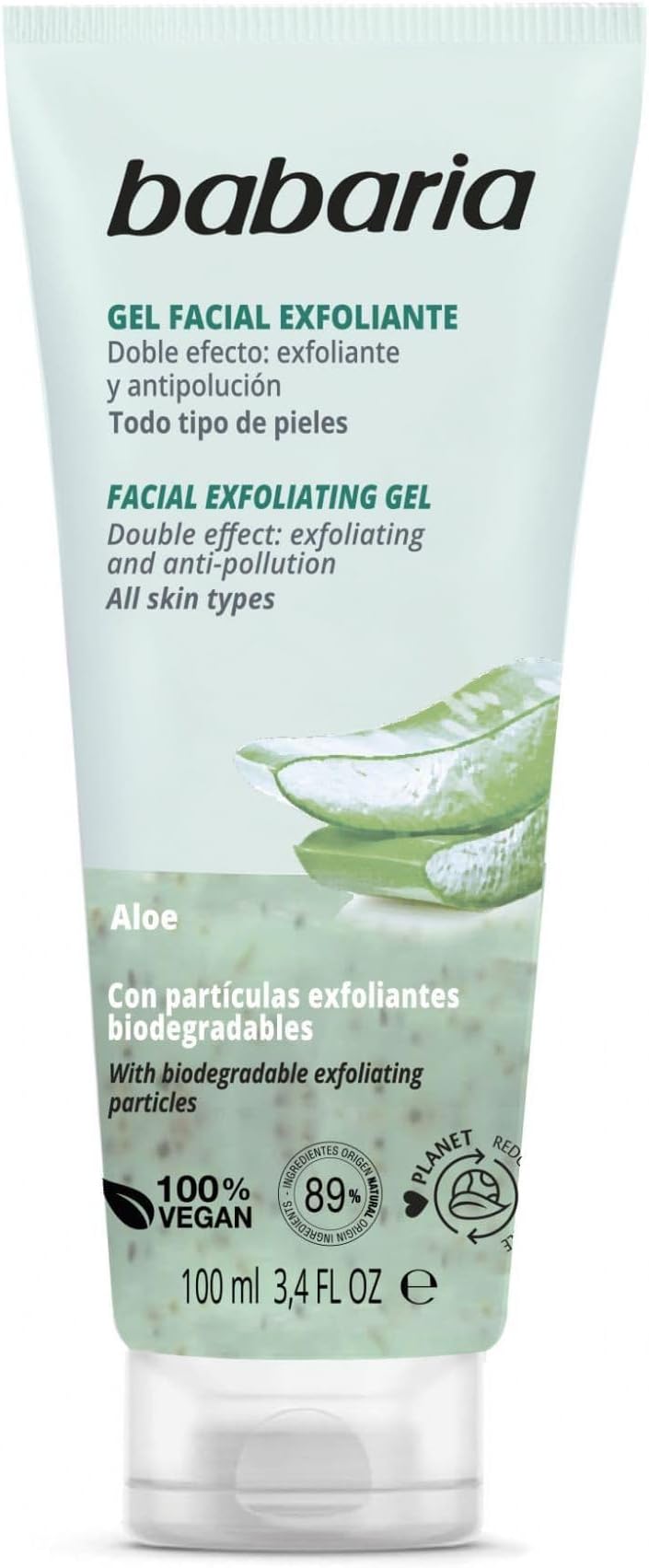 Babaria Aloe Facial Exfoliating Gel 100ml Gentle Exfoliant All Skin Types