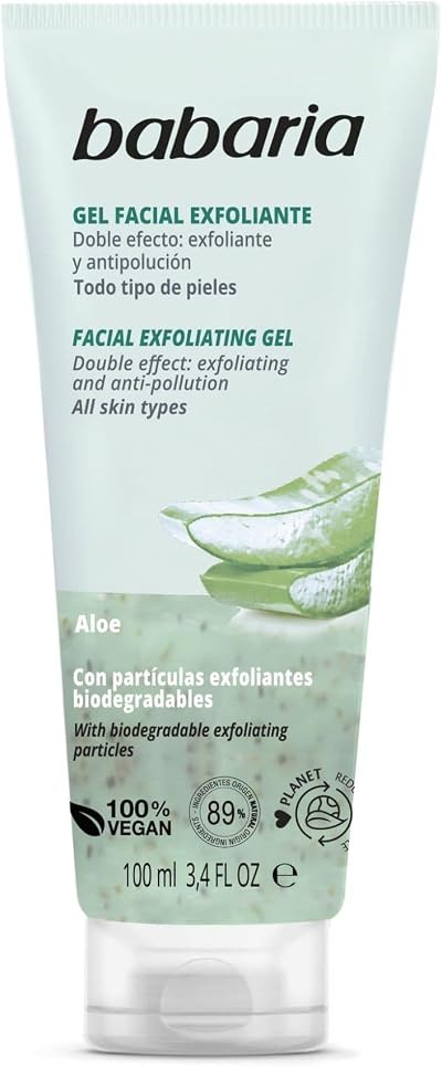 Babaria Aloe Facial Exfoliating Gel 100ml Gentle Exfoliant All Skin Types