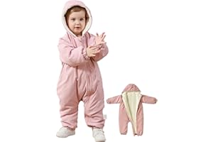 UVIPC Toddler Snow Suit Newborn Baby Winter Clothes Long Sleeve Romper Convenient Dual Zipper Design Outdoor Snowsuit
