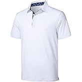EOUOSS Golf Polo Shirts for Men Short Sleeve Moisture Wicking Dry Fit Performance Designed Collared Solid Casual Polo Shirt