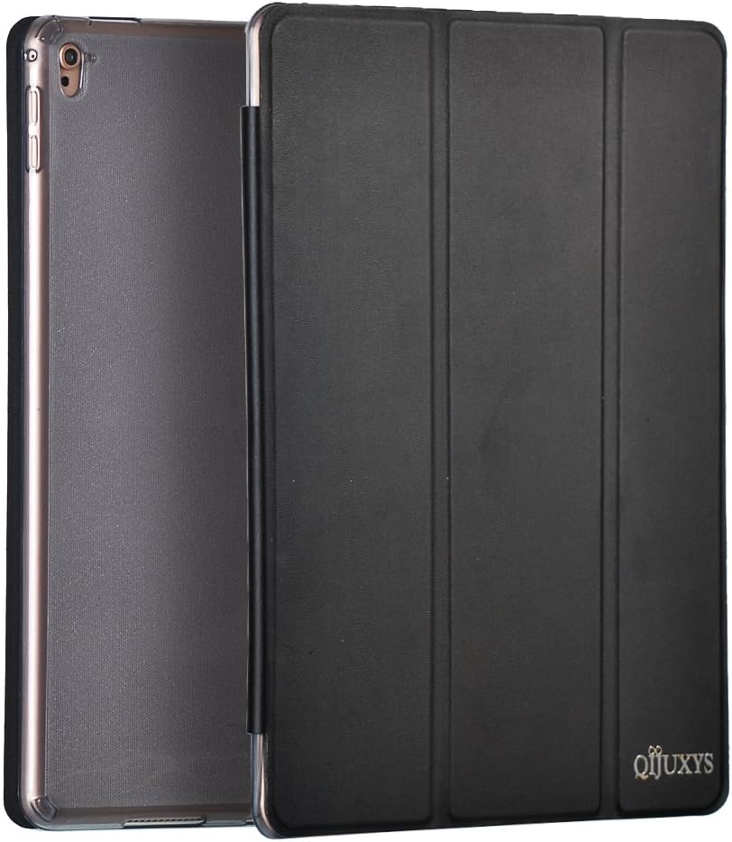 iPad Pro 9.7 Case - Qijuxys Ultra Slim Lightweight Premium PU Leather Cover with Soft Shiny TPU Back Case for Apple iPad Pro 9.7 Inch 2016 Release Tablet Sleep/Wake UP Smart Function (Black)