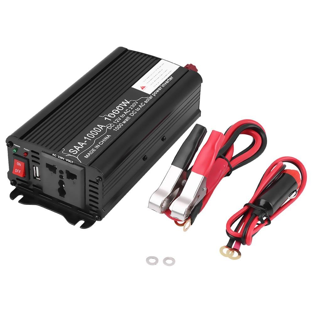 Home Truck 1000W Voltage Inverter Motorhome Black 12V 220V Voltage