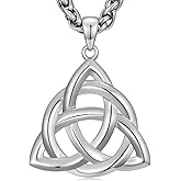 Lattd Celtic Necklace for Men 925 Sterling Silver Irish Celtic Knot Pendant Triquetra Necklaces Jewelry for Dad Son Women, w/Stainless Steel Chain 22’’ + 2’’