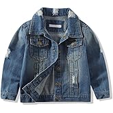 YUN HAO Baby Boys Ripped Denim Top Coat Casual Outerwear