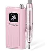 MelodySusie Entry-Level Clip-On Rechargeable Essential Nail Drill, SC300F 30000RPM E-File with LCD Display for All Manicure Shaping & Gel Removal, Ideal for Training,Nail Art Practice & Home Use, Pink