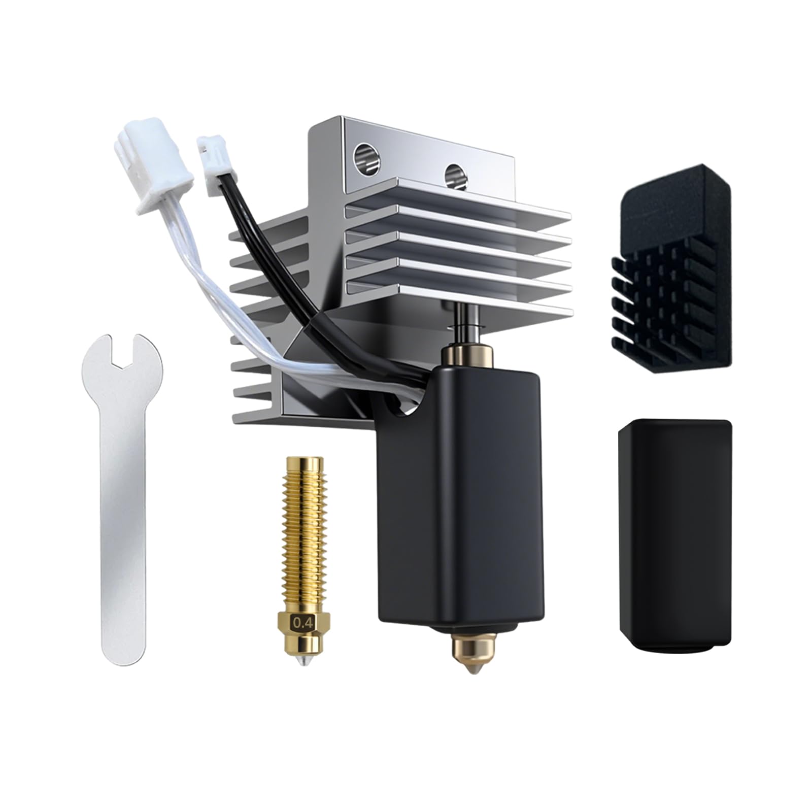 Photo 1 of 0.4MM Centauri Carbon Hotend with Extra 0.4MM Brass Hardened Steel Nozzle, 1 Silicone Sock and 1 Nozzle Wiper, Print Head Extruder Kit for Elegoo Centauri Carbon 3D Printer