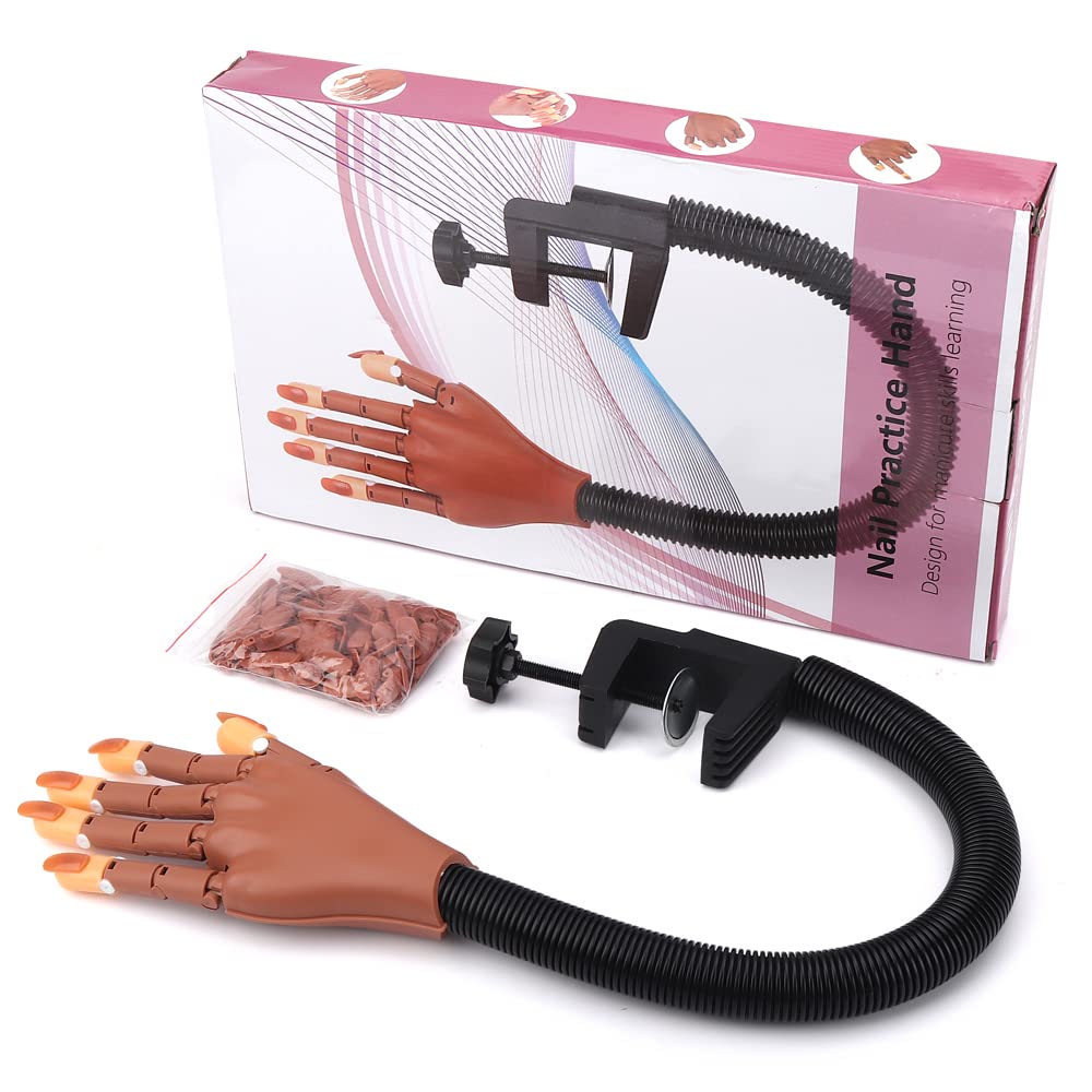 Photo 1 of LIONVISON Practice Hand for Acrylic Nails - Flexible Movable Practice Nail Hand with 100 Pcs Refill Nail Tips