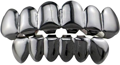 Nbsmn Zahne Mundkappen Top Class Juwelen 24 Karat Weissgold Vergoldet Grillz Vergoldet Grills Oben Und Unten Grillz Set 2 Satze Amazon De Kuche Haushalt
