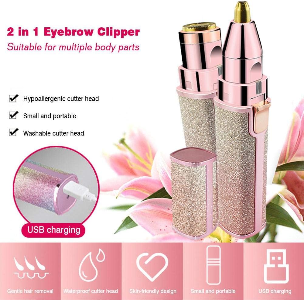 2 in 1 Electric Eyebrows Clipper for Women and Men, USB Charging