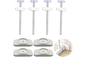 Baby Gate Wall Protector Kit, 4Pcs Pet Stair Gate Screws,with 4pcs Dog Safety Gate Wall Protector, Extra Long M8 (8mm) Spindl
