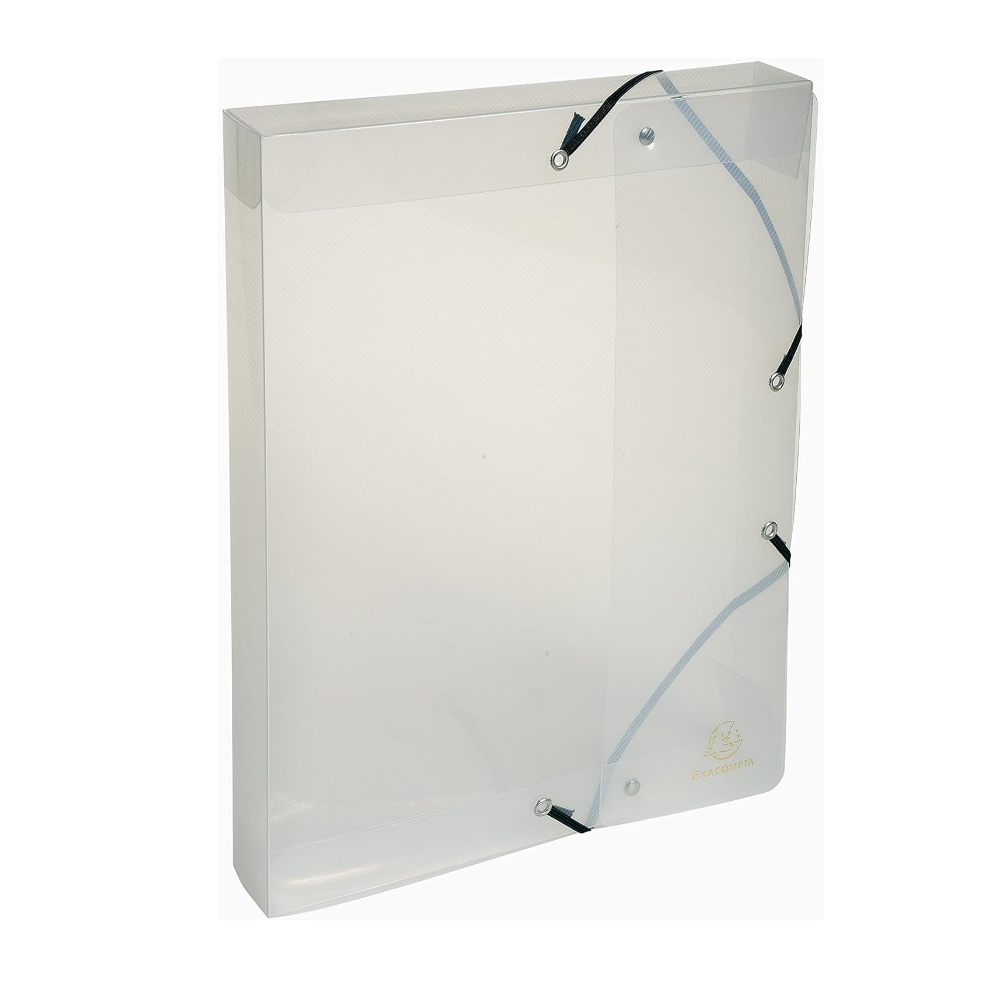 Exacompta - Ref 5972E - Crystal PP Filing Box - 250 x 330mm in Size, Suitable for A4 Documents, 40mm Spine, Elastic Strap Closures, Polypropylene - Clear โ image 1