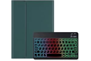 Backlit Keyboard Case for Galaxy Tab S10 Lite/ S10 FE/ S9 FE 10.9", Tab S9/S8/S7 11" Case with RGB Colorful Rainbow Backlight