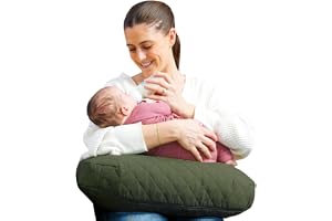 Boppy Nursing Pillow - Ergonomic Bottle & Breastfeeding Pillow with High, Firm, Large Area, Water-Repellent Cushion with Washable Cover; Baby Safety Alliance Verified - Quilted Moss
