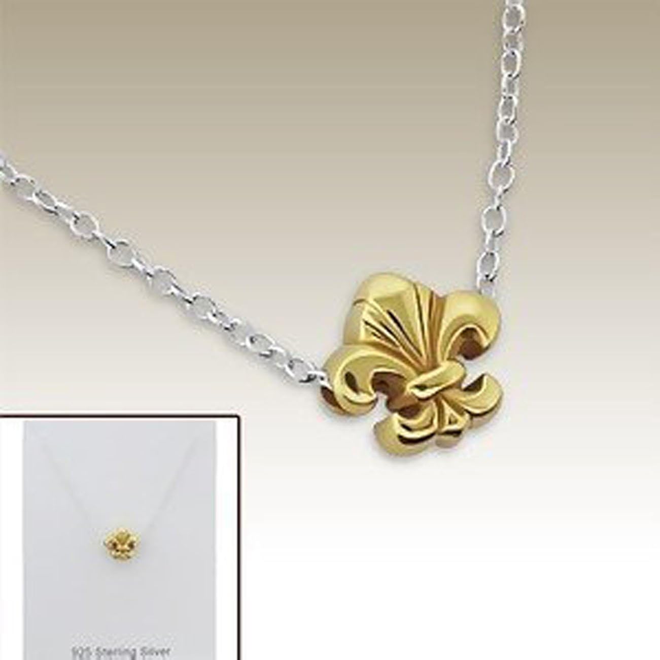 Amazoncom Fleur De Lis Necklace Sterling Silver 925 Rose
