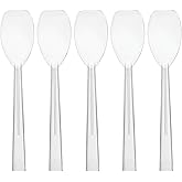 Party Essentials Hard Plastic 9" Serving Spoons, Clear, 12 Count