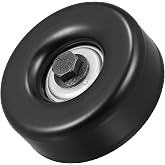 X AUTOHAUX Idler Pulley for Chevrolet Express Silverado 1500 2500 3500 | for GMC Savana for Sierra, 36299 Idler Pulleys with Bolt, 17 mm 0.67", Insert Dust Shield Retainer Spacer Steel Rubber Black