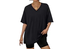 isermeo Oversized Tshirts for Women Plus Size Workout Tops Short Sleeve Gym V Neck Shirts Casual Loose Fit Basic Tees 2026
