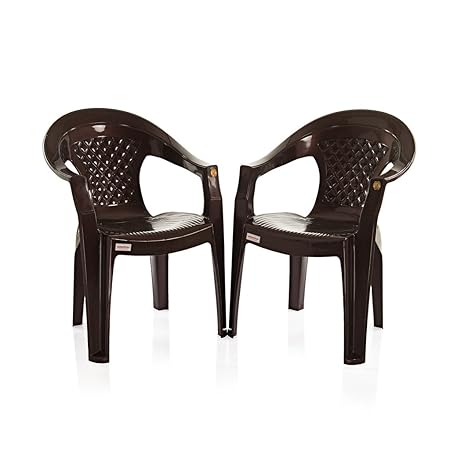 Varmora Medium Back Chair Set of 2 (Diamond - Brown)