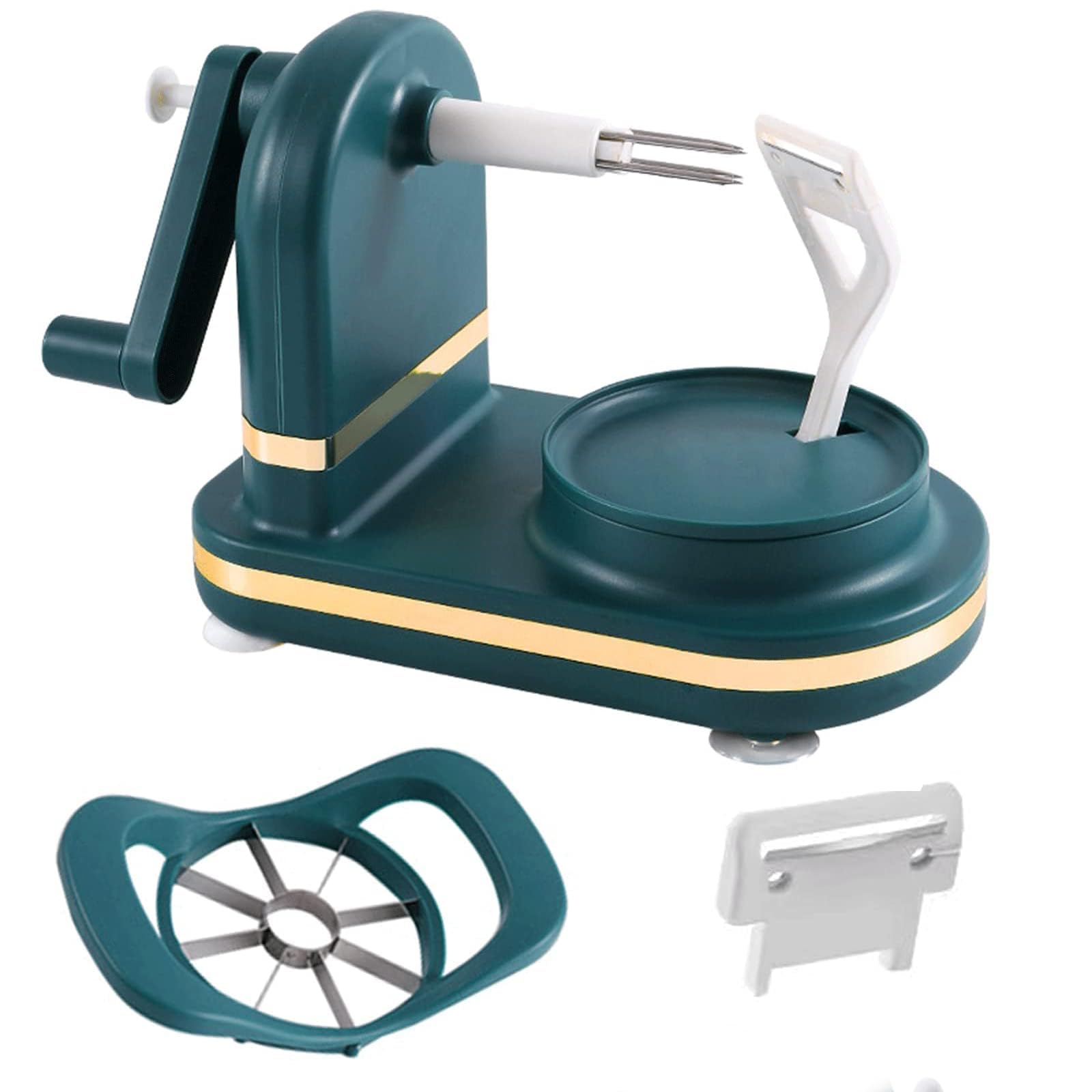 Apple Peeler, Apple Peeler Slicer Corer, Kitchen Peeling Tool for Vegetable Fruit Potato (Dark Green)