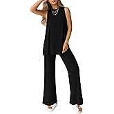 PRETTYGARDEN Women's 2 Piece Lounge Set 2026 Summer Casual Tank Top Wide Leg Pants Matching Travel Outfits Clothes Tracksuit