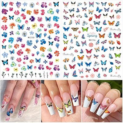 Download 3d Butterfly Nail Art Stickers Flower Butterfly Nail Design Supplies Self Adhesive Butterfly Nail Decals Acrylic Nails Accessories Butterflies Nail Art Foils Manicure Tips Nail Art Diy 8 Sheets