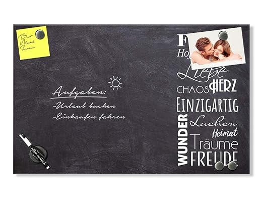 GRAZDesign Magnettafel Küche Familie, Notiztafel Küche für Notizen und