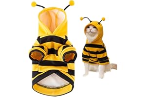 Pet Bee Halloween Costume,Pet Bee Halloween Hoodies | Soft Cat Holiday Cosplay Warm Clothes Outfits Clothes for Medium Small 
