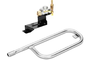 FEIKEER Upgraded 80477 Regulator 69957 Burner Tube Compatible with weber Q100/Q120 Series, 80477 Gas Regulator Replacement for weber Grill Parts: 516002, 516501, 386002. 69957 Burner Tube 80477 Regulator