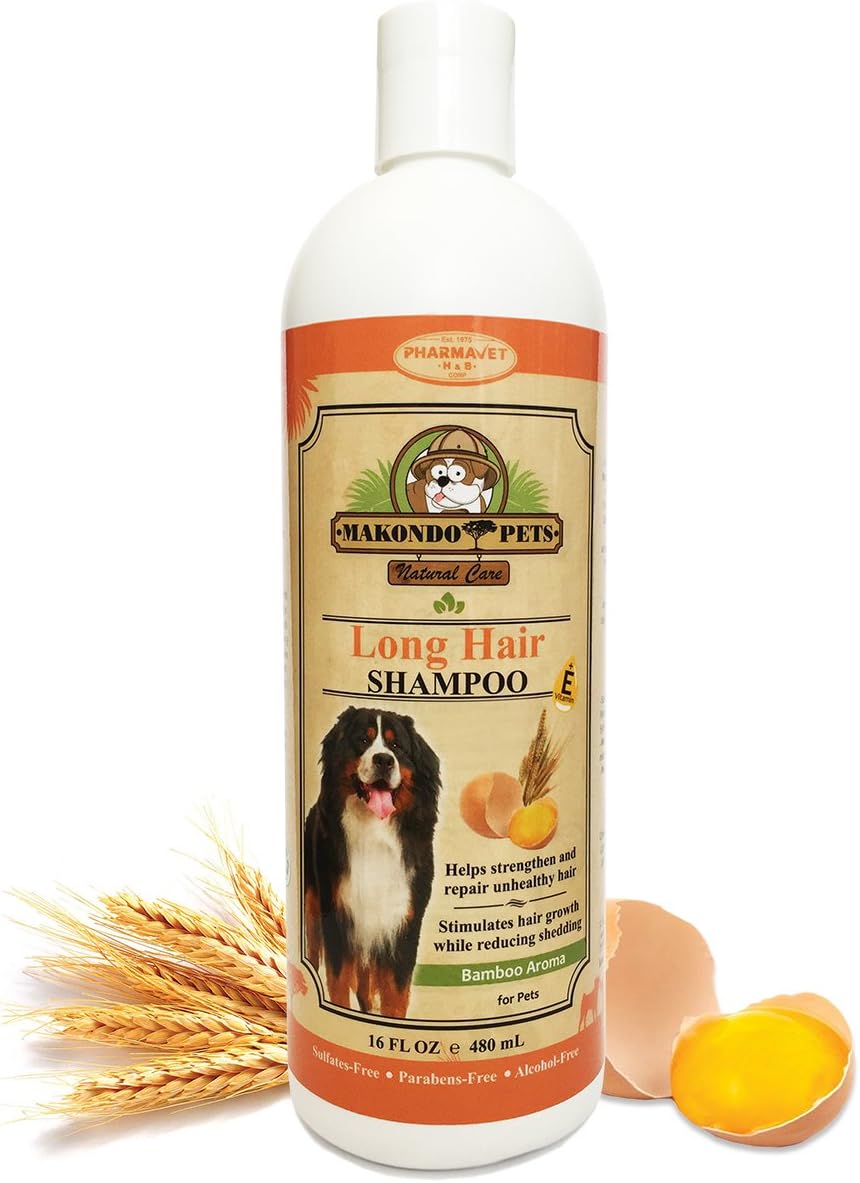 Makondo Pets Dog Shampoo for Long/Medium Hair– Ideal for Itchy & Sensitive Skin Shampoo –All Natural Sulfate & Paraben Free, Scented, Anti-Fungal Veterinarian Formulated Long Hair Shampoo