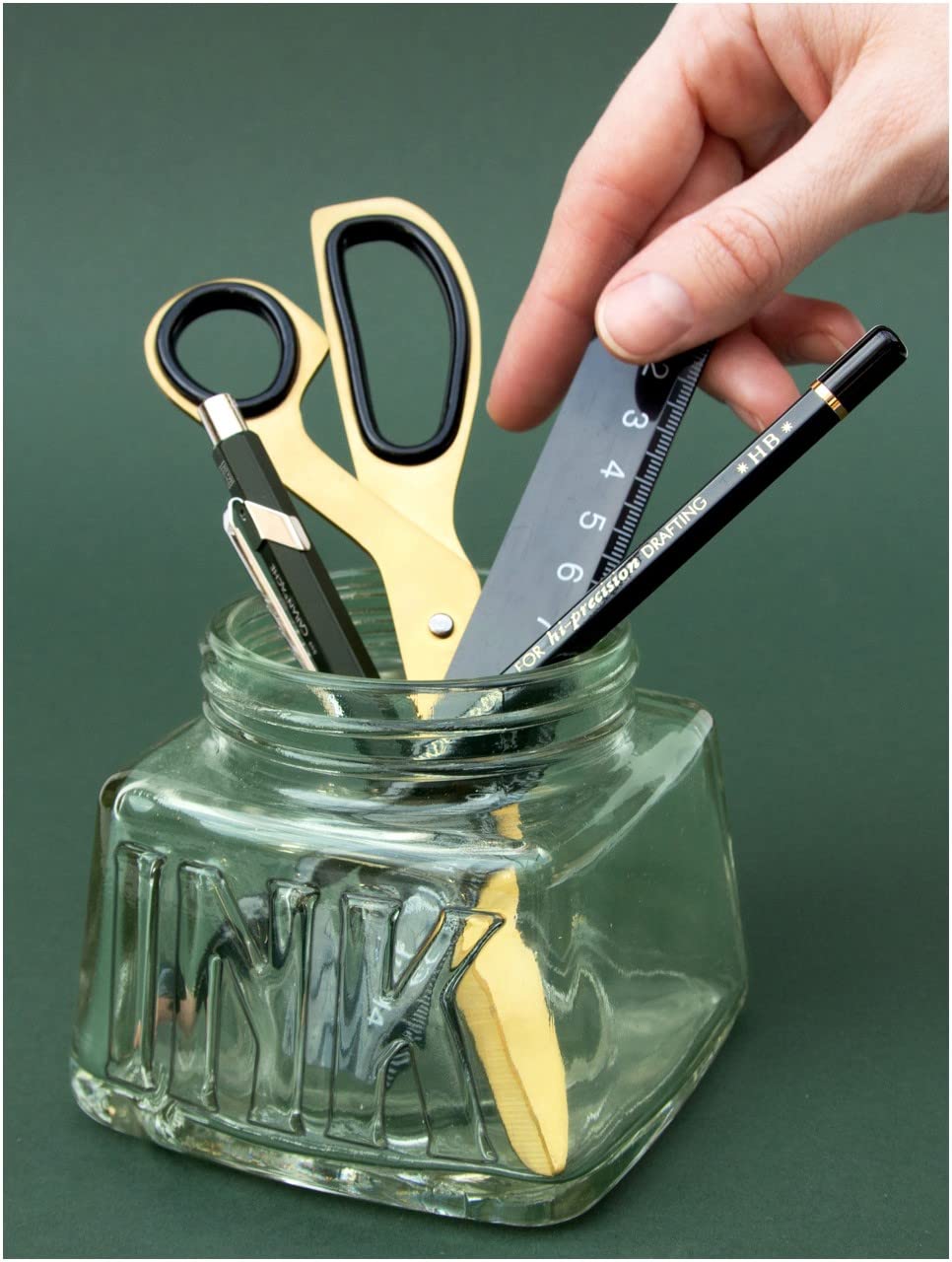 Suck UK Pen Pot | Inkwell Desk Tidy | Glass Pen Holder | Desk Organiser | Makeup Brush Holder | Office Accessories | Stationary Organiser | School Supplies | Office Storage | Teacher & Student Gifts