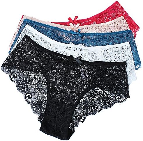 WanshenyWomen's Triangle Panties - Cotton Fashion Bikini Panty Lace edge Soft Sexy Panties Set