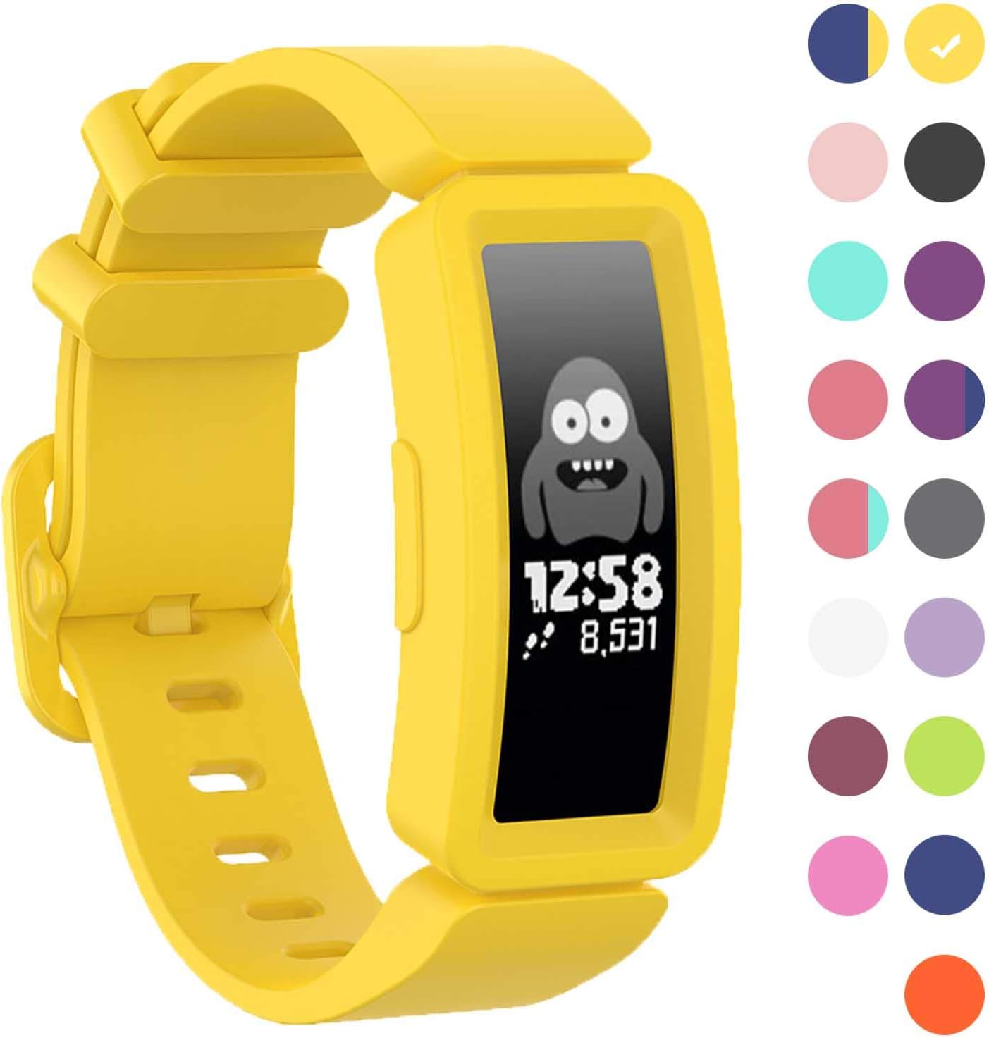 GVFM Compatible with Fitbit Ace 2 Bands for Kids 6+, Soft Silicone Bracelet Accessories Sport Strap Boys Girls Wristbands Compatible for Fitbit Ace 2
