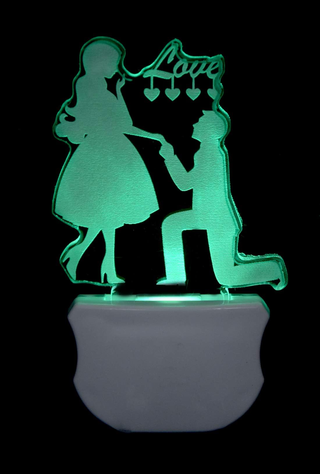 G Gojeeva The Couple 3D Illusion Night Lamp Comes with 7 Multicolor and 3D Illusion Design Suitable for Room,Drawing Room,Lobby