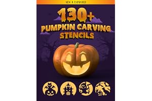《Pumpkin carving stencils: Over 130 Halloween jack olantern pumpkin designs. Including Witc》封面，作者 Creative Spook Publishing