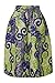 Annflat Women's African Print Knee Length Flare Skirts with Pockets Medium Multi