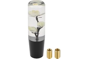 TUCKBOLD Car Shift Knob 15cm | Front Shift Lever Knob Universal for Automatic and Manual Vehicle Acrylic White with 2 Adapter