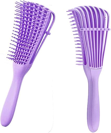 Detangling Brush For Curly Hair Hair Detangler Brush For Afro Textured 3a To 4c Kinky Wavy For Wet Dry Long Thick Curly Hair Detangle Improve Hair Texture Easy Clean Purple 1 Pack Amazon Ae