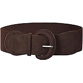 GRACE KARIN Women's Suede Elastic Belt Wide Stretchy Belt Vintage Chunky Buckle Belts S-XXL