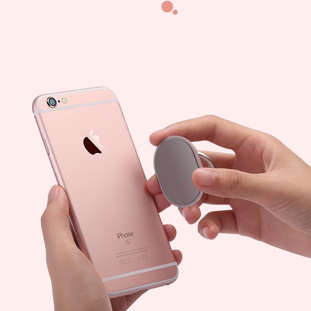 Phone Finger Ring Stand Holder 360° Rotation Universal Cellphone Slacker Stent Phone Bracket for iPhone Smart-phone and Tablets (Pink)