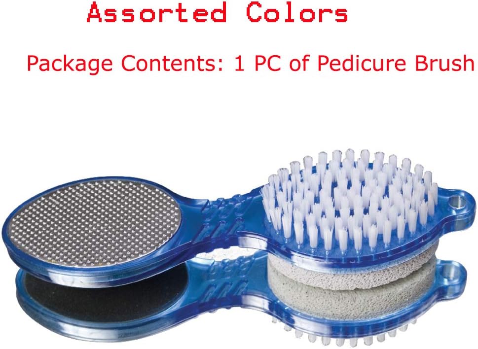 Ramanta 4 in 1 Foot File with Pedicure and Manicure Brush, Assorted Colors - 1 PC
