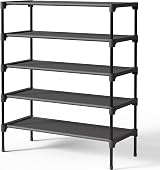 Kitsure Premium Non-Woven Shoe Rack Shelf 70x30x78 cm Black