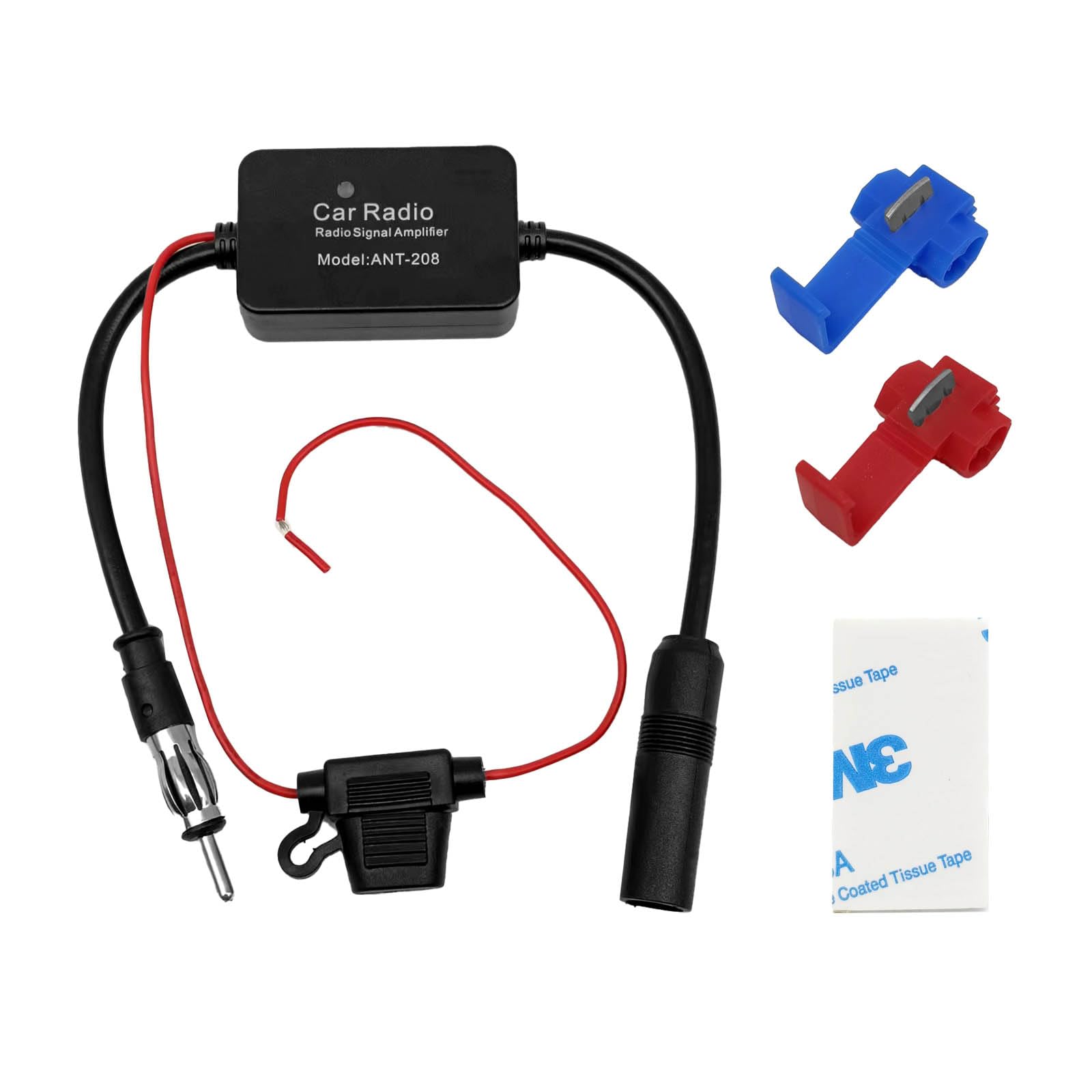 Photo 1 of 12V Car Antenna Booster 25 db Antenna Signal Reception Amplifier, Amplify Signal & Reduce Noise AM FM for Car Stereo, Audio, Radio, Media, Head Unit Receiver